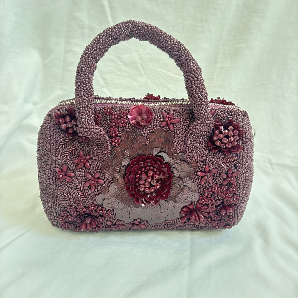 Elegant Floral Embellished Handbag